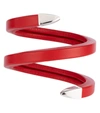 Bottega Veneta Leather Cuff Bracelet In Red