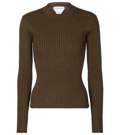 Bottega Veneta Ribbed-knit Sweater In Green