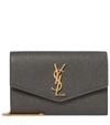 SAINT LAURENT UPTOWN LEATHER CLUTCH,P00533556