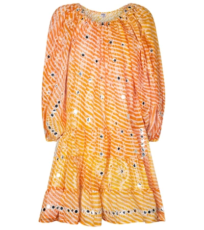 open lace back dress Juliet Dunn Mosaic Print V-Back Mirrored Mini Dress Mocha main image 0