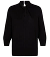 Erdem Rumer Twisted-neckline Cashmere-blend Sweater In Black