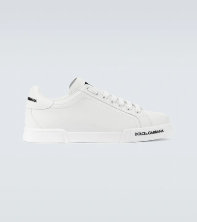 DOLCE & GABBANA PORT LIGHT LEATHER SNEAKERS,P00512375