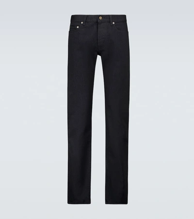 Saint Laurent Cotton Denim Jeans In Black
