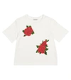 DOLCE & GABBANA 花卉贴花棉质针织T恤,P00539440