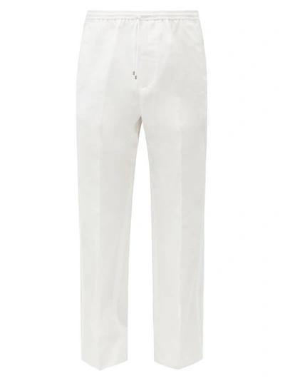 Valentino Loose Fit Cotton Pants With Drawstring In White