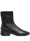 Raf Simons Black Solaris-2 Zip-up Boots In Black