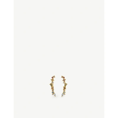 Pd Paola Atelier Eurphoria 18ct Gold-plated Gemstone Earrings In Gold/multi