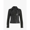 ALLSAINTS WOMENS BLACK NEVE QUILTED-SHOULDER LEATHER BIKER JACKET 8,R03646858