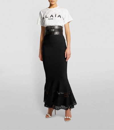 Alaïa Editions 2016 Laser-cut Vienne Maxi Skirt In Black