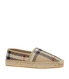 BURBERRY CHECK-PRINT LATTICED ESPADRILLES,15581932