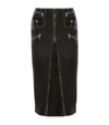 ALEXANDER MCQUEEN ALEXANDER MCQUEEN LEATHER MIDI SKIRT,16223115