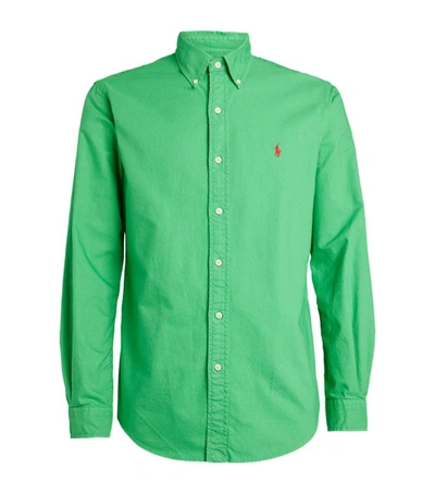 Polo Ralph Lauren Men's Big And Tall Classic Fit Garment-dyed Long-sleeve Oxford Shirt In Sunset Green