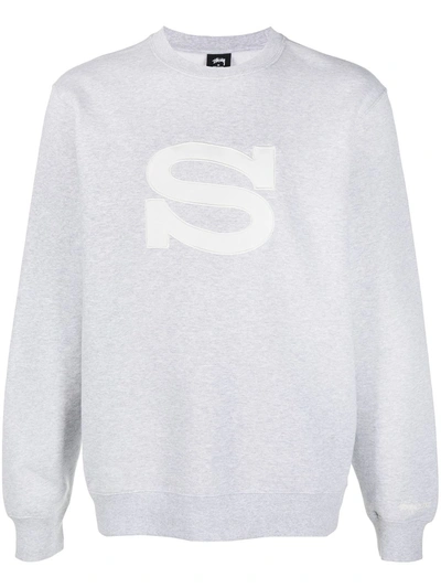 Stussy Logo-embroidered Sweatshirt In Grey