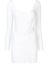 DION LEE STRUCTURED LONG-SLEEVE MINI DRESS