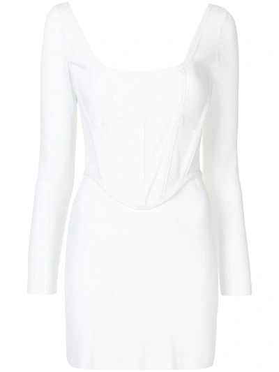 Dion Lee Structured Long-sleeve Mini Dress In White