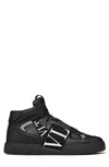 Valentino Garavani Garavani Leather Vl7n Mid-top Sneakers In Black