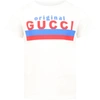 GUCCI WHITE T-SHIRT FOR KIDS WITH LOGO,11680365