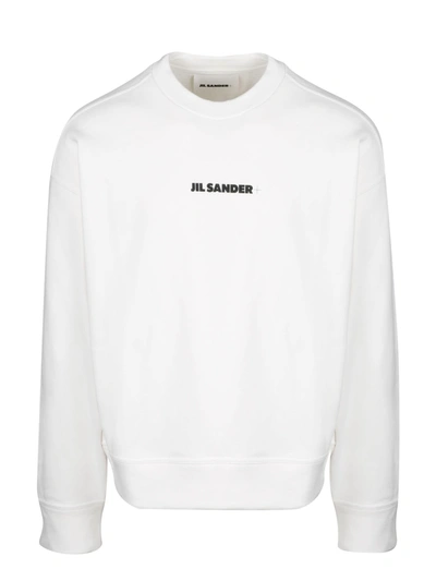 Jil Sander Logo Sweatshirt In White