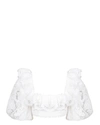 ZIMMERMANN LULI SCALLOP FRILL TOP,9840TLLU IVORY IVO