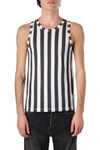 SAINT LAURENT STRIPED TANK TOP IN RIBBED JERSEY,11680005