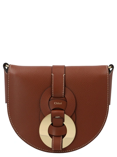 Chloé Darryl Grained-leather Cross-body Bag In Brown