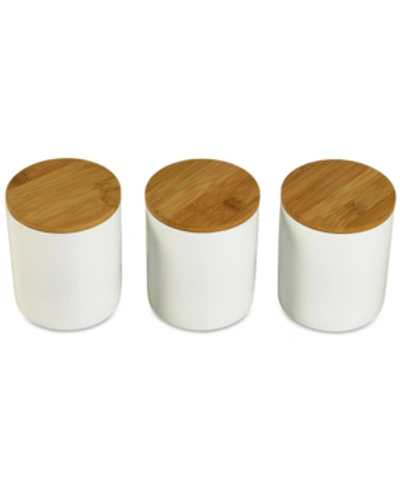 Tabletops Unlimited Set Of 3 Canisters In White