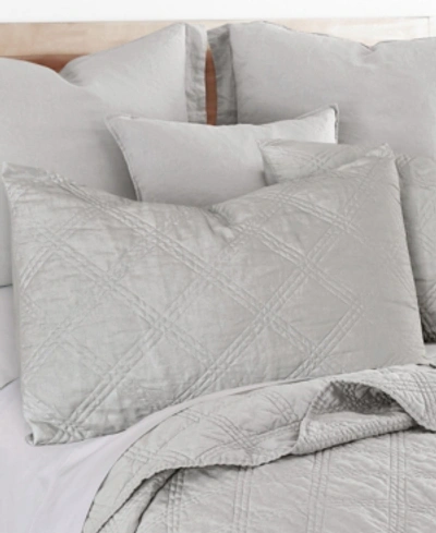 Levtex Quilted Linen King Sham In Gray