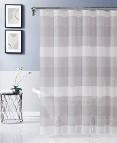 Dainty Home Chelsea Striped Shower Curtain, 70" W X 72" L Bedding In Silver