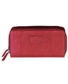 Mancini Casablanca Collection Rfid Secure Zippered Clutch Wallet In Red