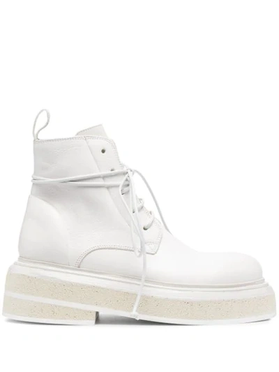 Marsèll Lace-up Leather Boots In White