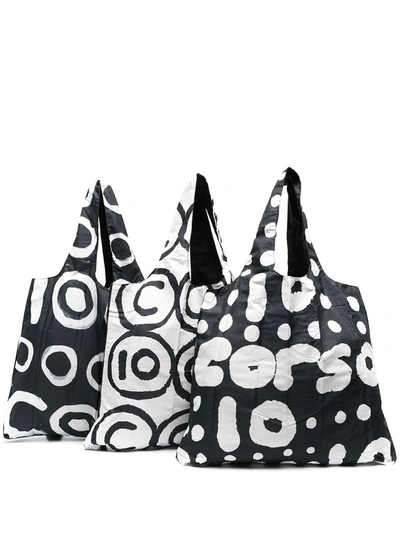 10 Corso Como Reversible Printed Tote Bag In Black