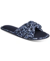 CHARTER CLUB FLORAL-PRINT OPEN-TOE KNOT SLIPPERS, CREATED FOR MACY'S