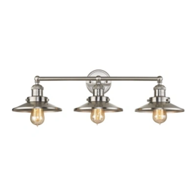 Elk Lighting English Pub 3 Light Vanity In Satin Nickel In Silver