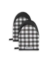 Kitchenaid Gingham 2-pc. Mini Oven Mitt Set In Onyx Black