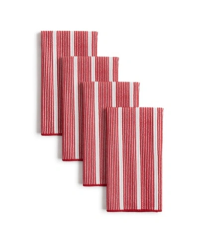Town & Country Living Striped 8-pc. Bar-mop Set In Red