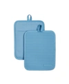 Kitchenaid Ribbed Soft Silicone 2-pc. Pot Holder Set In Blue Velvet
