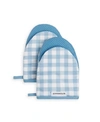 Kitchenaid Gingham 2-pc. Mini Oven Mitt Set In Blue Velvet