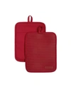 Kitchenaid Ribbed Soft Silicone 2-pc. Pot Holder Set In Passion Red