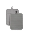 Kitchenaid Ribbed Soft Silicone 2-pc. Pot Holder Set In Grey