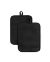 Kitchenaid Ribbed Soft Silicone 2-pc. Pot Holder Set In Onyx Black