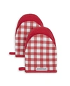 Kitchenaid Gingham 2-pc. Mini Oven Mitt Set In Passion Red