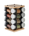 Cole & Mason Blyth Classic Bamboo 16 Jar Carousel Spice Rack In Brown