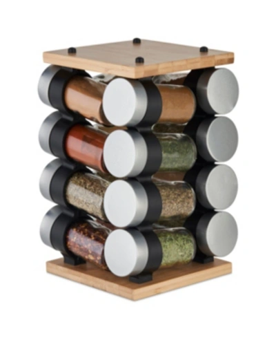 Cole & Mason Blyth Classic Bamboo 16 Jar Carousel Spice Rack In Brown