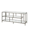 HUDSON & CANAL WINTHROP TV STAND WITH GLASS SHELVES
