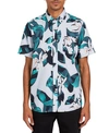 VOLCOM MEN'S CUT OUT FLORAL SHORT SLEEVE SHIRT