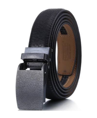 Mio Marino Men's Linxx Designer Ratchet Leather Belt In Black