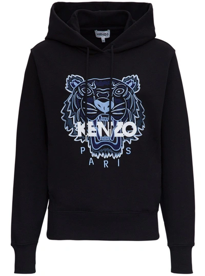 Kenzo Classic Tiger Cotton Hoodie In Black
