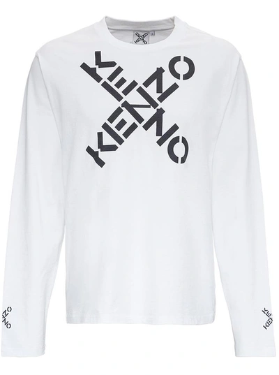 Kenzo Cotton Skate Shirt With Logo In White