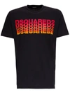 Dsquared2 Multi Logo Print Cotton Jersey T-shirt In Black