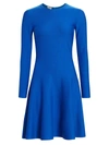 Akris Punto Women's Long Sleeve Wool Fit-&-flare Dress In Electric Blue